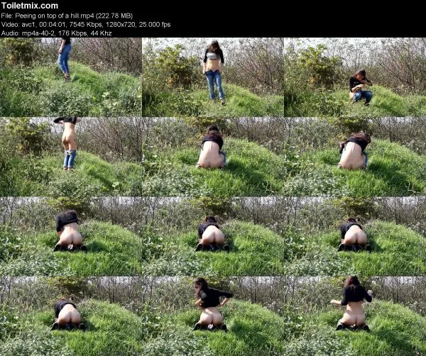 Peeing on top of a hill pissing in public, HD 2020