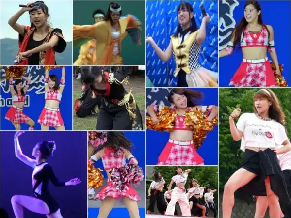 Cheerleaders Upskirt PC/携帯対応）３人組が生パン気にせずダンス