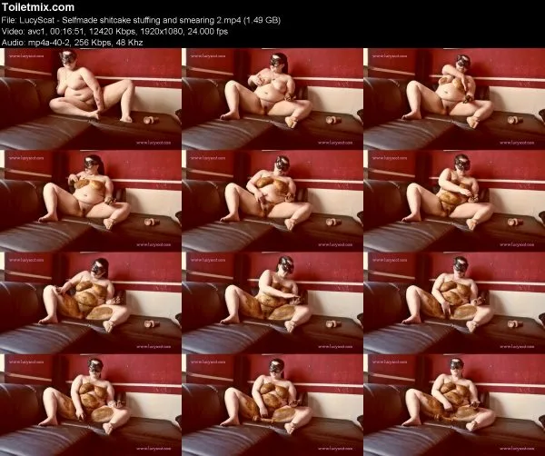 LucyScat – Selfmade shitcake stuffing and smearing 2