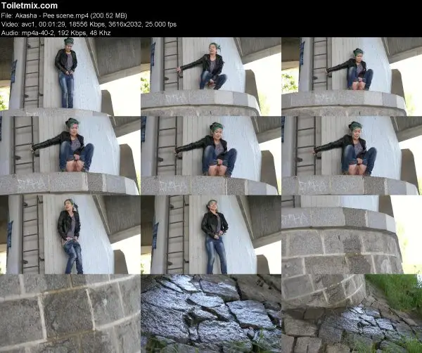 Akasha – Pee scene pissing in public, HD 2020