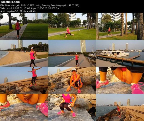 Dream4Angel – PUBLIC PEE during Evening Exercising