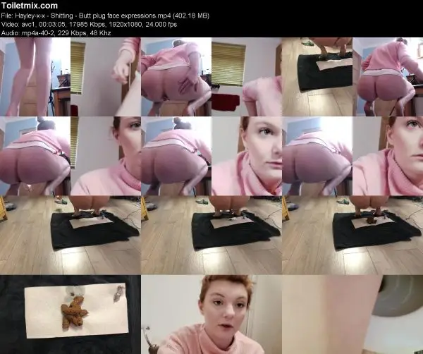 Hayley-x-x – Shitting – Butt plug face expressions