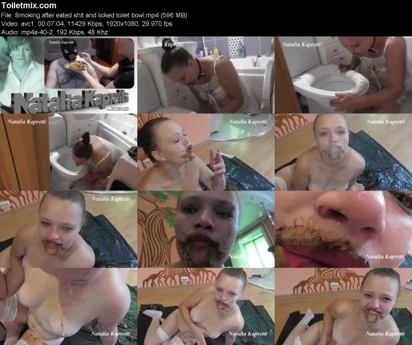 Smoking after eated shit and licked toilet bowl