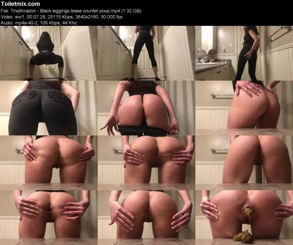TinaAmazon – Black leggings tease counter poop