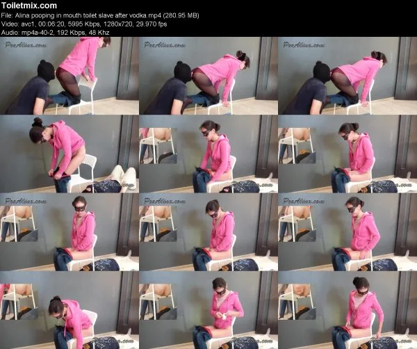 Alina pooping in mouth toilet slave after vodka