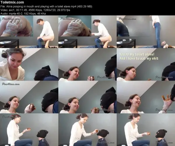 Alina pooping in mouth and playing with a toilet slave