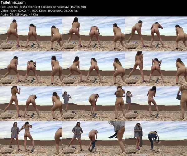 Lexie fux lex zia and violet pee outside naked