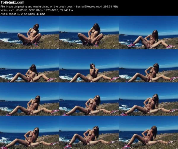 Nude girl pissing and masturbating on the ocean coast – Sasha Bikeyeva