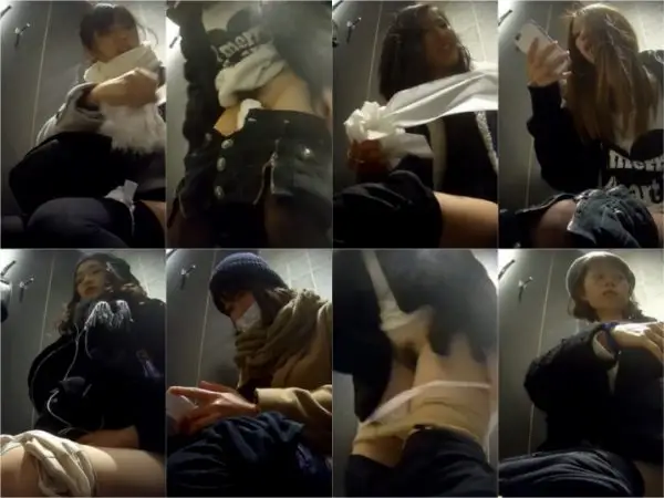 中腰丸出しうんち時表情桃色肛門美女たちの Toilet Voyeur