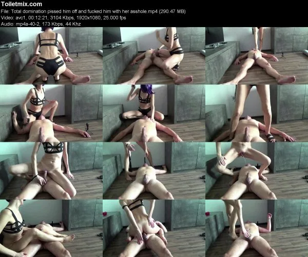 Total domination pissed him off and fucked him with her asshole