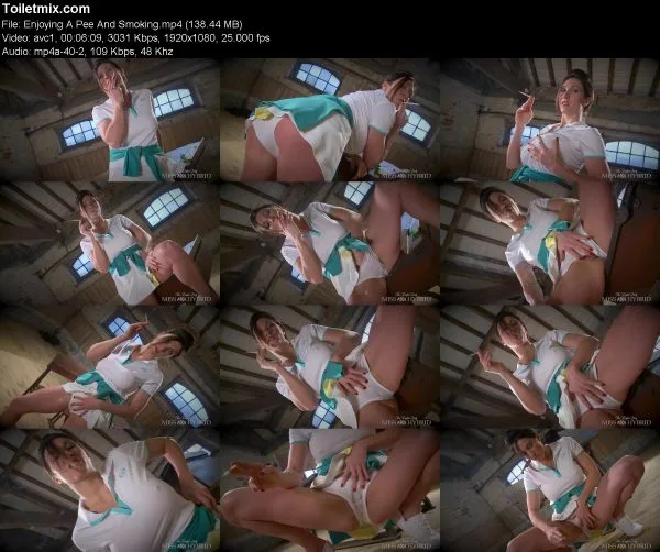 Enjoying A Pee And Smoking