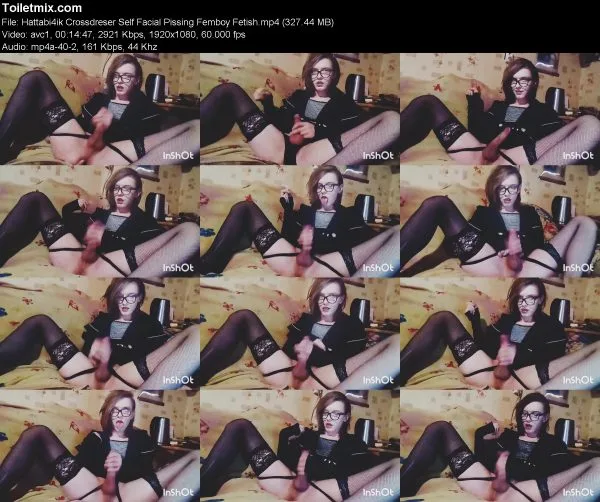 Hattabi4ik Crossdreser Self Facial Pissing Femboy Fetish