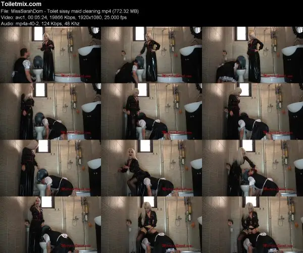MissSarahDom – Toilet sissy maid cleaning