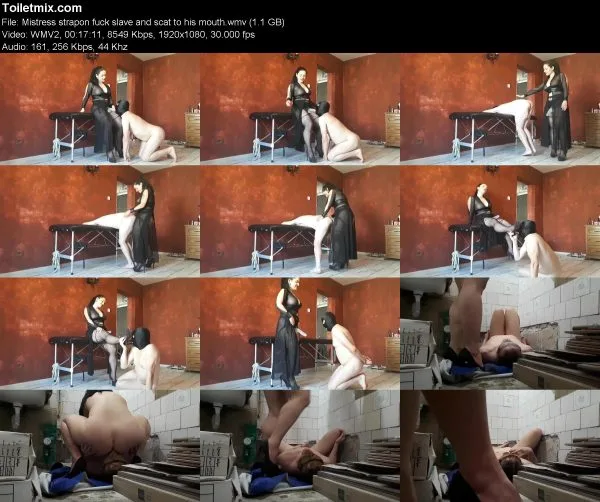 Mistress strapon fuck slave and scat to his mouth