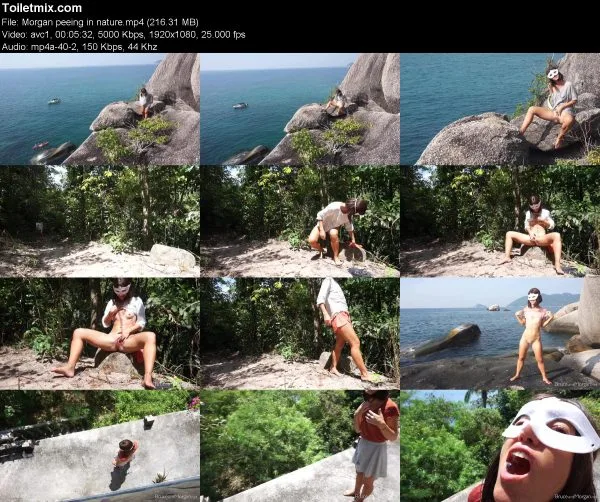 Morgan peeing in nature