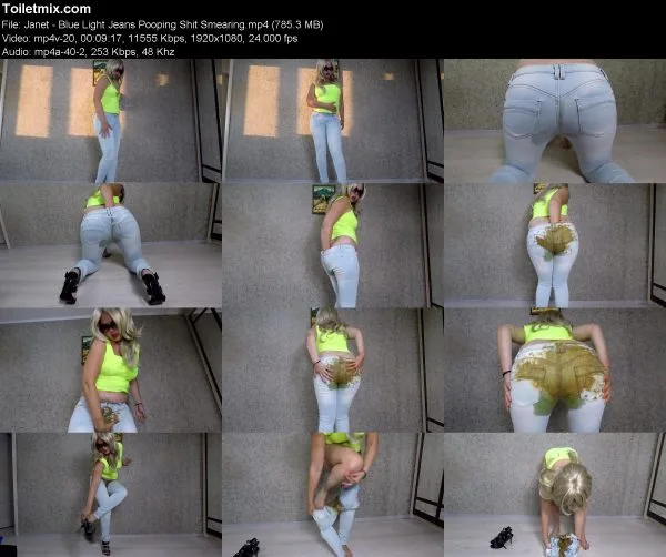 Janet – Blue Light Jeans Pooping Shit Smearing
