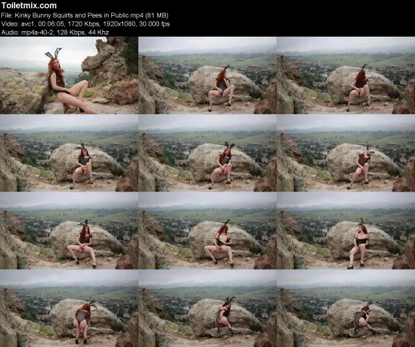 Kinky Bunny Squirts and Pees in Public