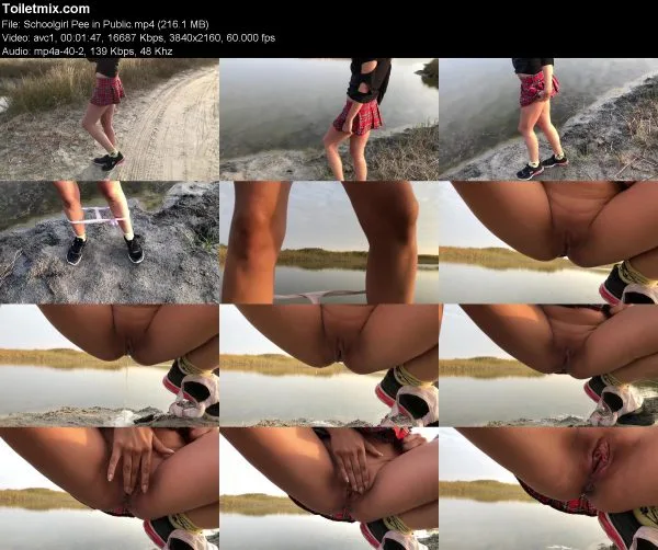 Schoolgirl Pee in Public