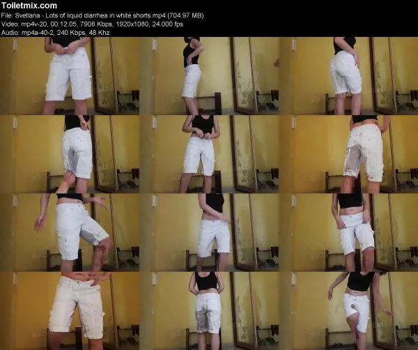 Svetlana – Lots of liquid diarrhea in white shorts