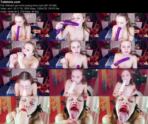 Webcam girl vomit puking show