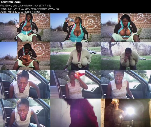 Ebony girls puke collection