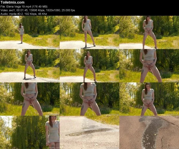 Elena Vega 19 pissing in public, HD 2020