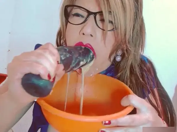 Pretty Girl dildo gagging and vomiting