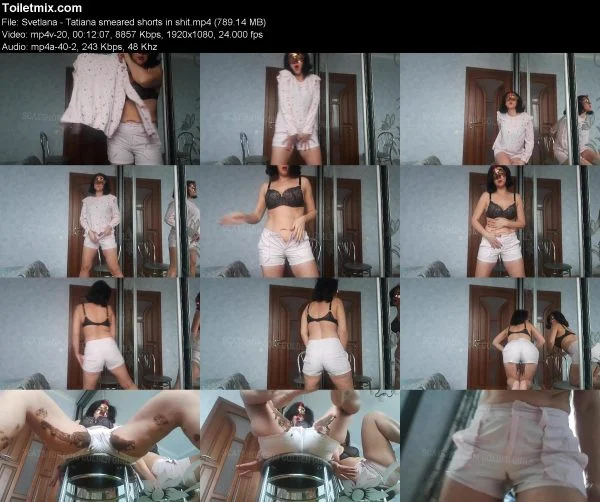 Svetlana – Tatiana smeared shorts in shit