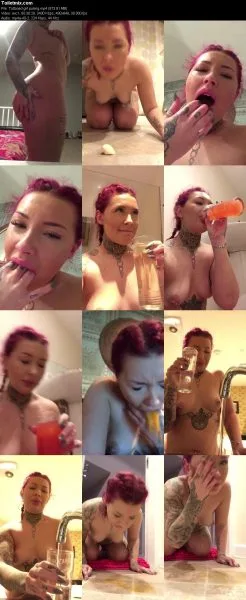 Tattooed girl puking