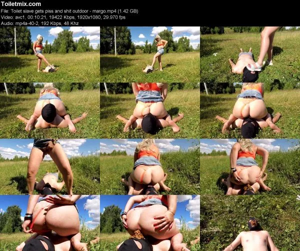 Toilet slave gets piss and shit outdoor – margo
