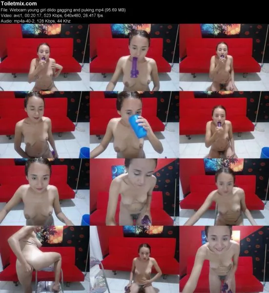 Webcam young girl dildo gagging and puking