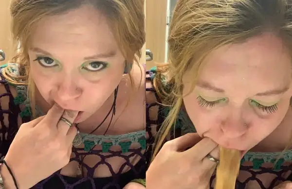 Woman vomiting webcam show