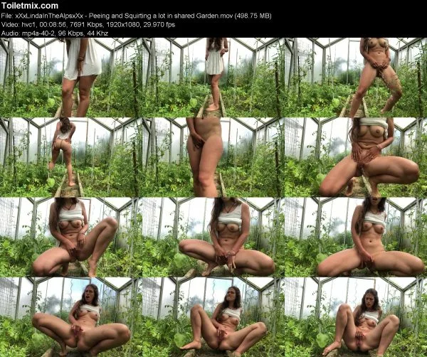 xXxLindaInTheAlpsxXx – Peeing and Squirting a lot in shared Garden