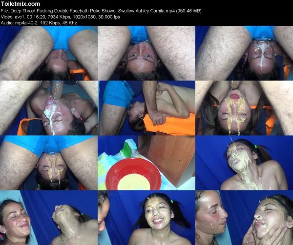 Deep Throat Fucking Double Facebath Puke Shower Swallow Ashley Camila