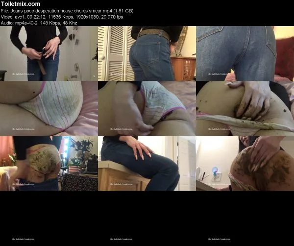 Jeans poop desperation house chores smear