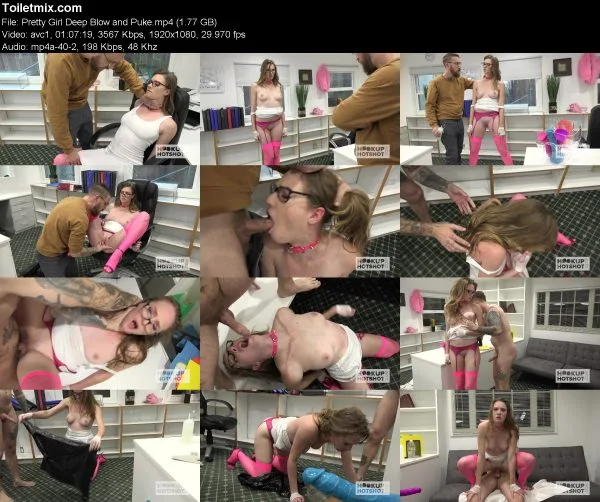 Pretty Girl Deep Blow and Puke
