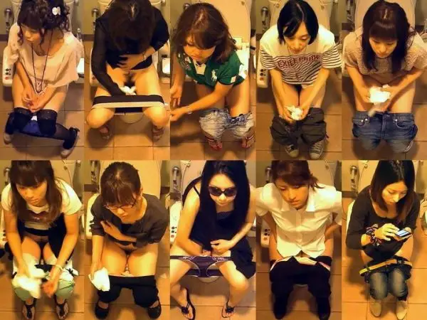 【素朴系JKゲット！】洋式トイレ正面撮り！Pooping Voyeur
