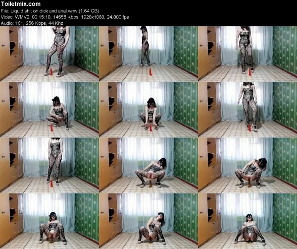 Liquid shit on dick and anal
