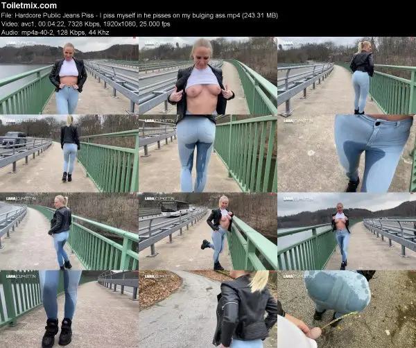 Hardcore Public Jeans Piss – I piss myself in he pisses on my bulging ass