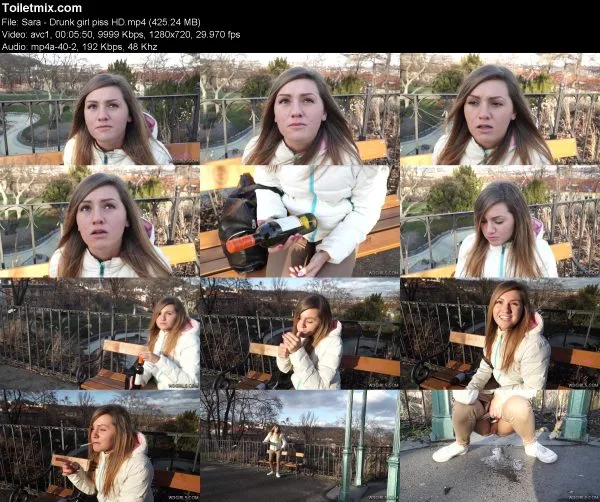 Sara – Drunk girl piss HD