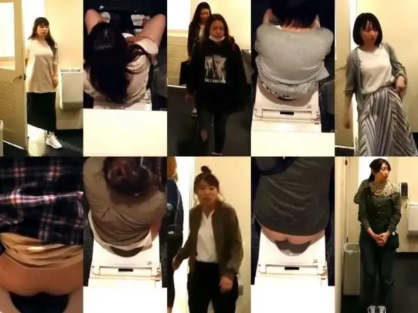モデル体型美女正対丸出しスリム巨乳美女も Girls on the Toilet
