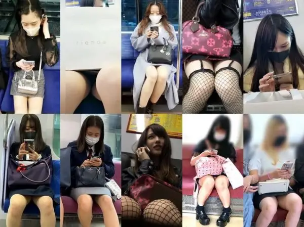 Metro Upskirt J対面電車　4, 長身美人JDへの対面パンチラ撮…