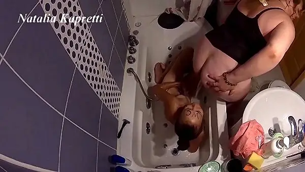 Dirty enema games in shower after scat party