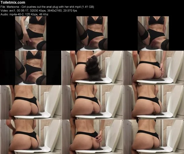 Markovna – Girl pushes out the anal plug with her shit
