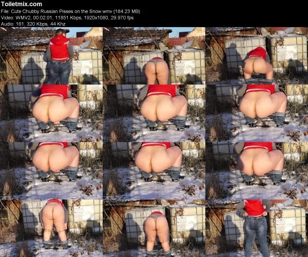 Cute Chubby Russian Pisses on the Snow