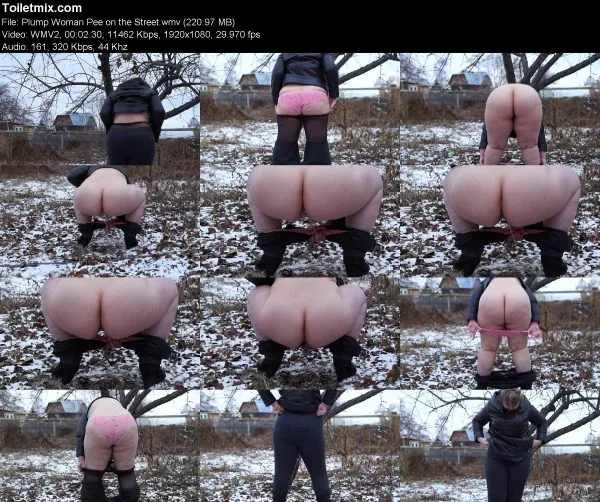 Plump Woman Pee on the Street