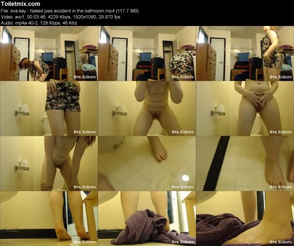 eva-kay – Naked piss accident in the bathroom