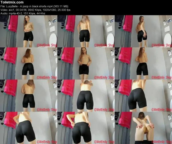 LucyBelle – A poop in black shorts