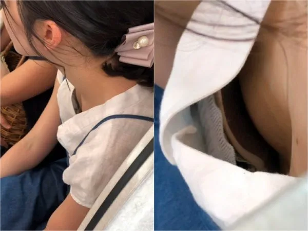 清純お姉さん、ワンピの胸元がガバガバすぎ Upskirt