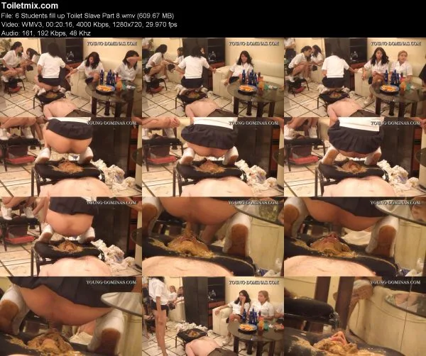 6 Students fill up Toilet Slave Part 8 Young-Dominas